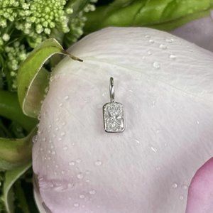 Solid 14k .45ct Radiant Cut Diamond Pendant Charm